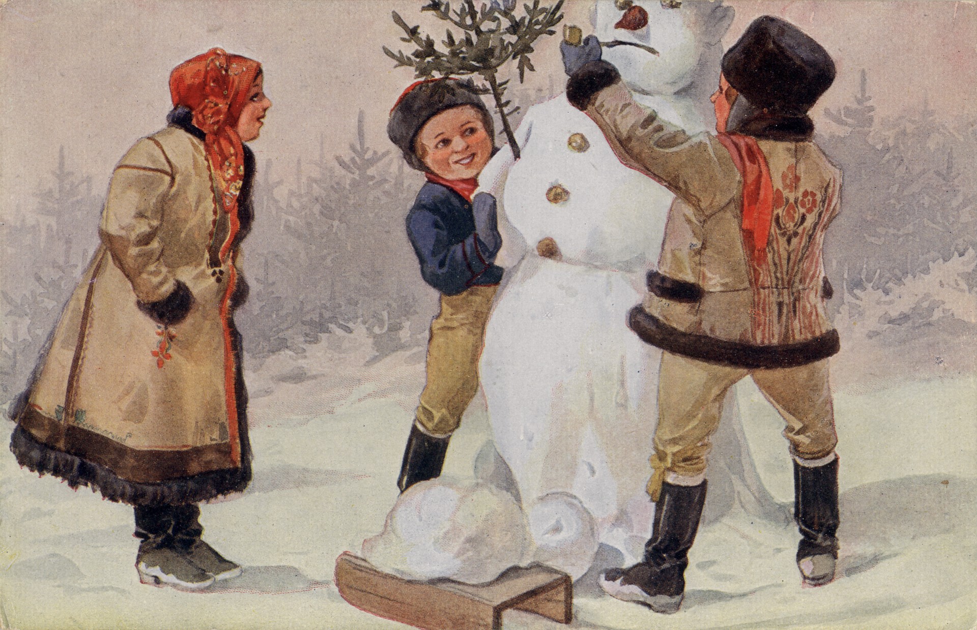 Лепим снеговика