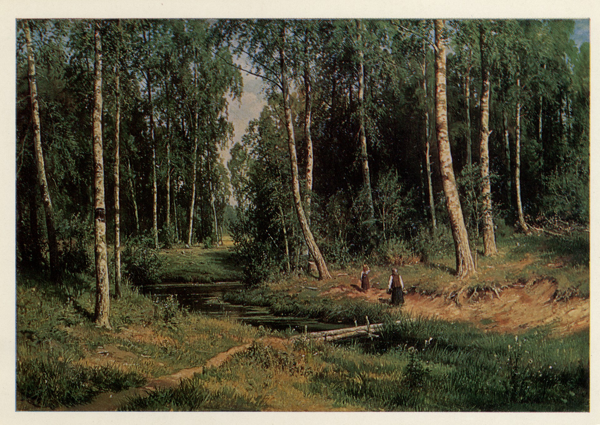 Ручей в берёзовом лесу