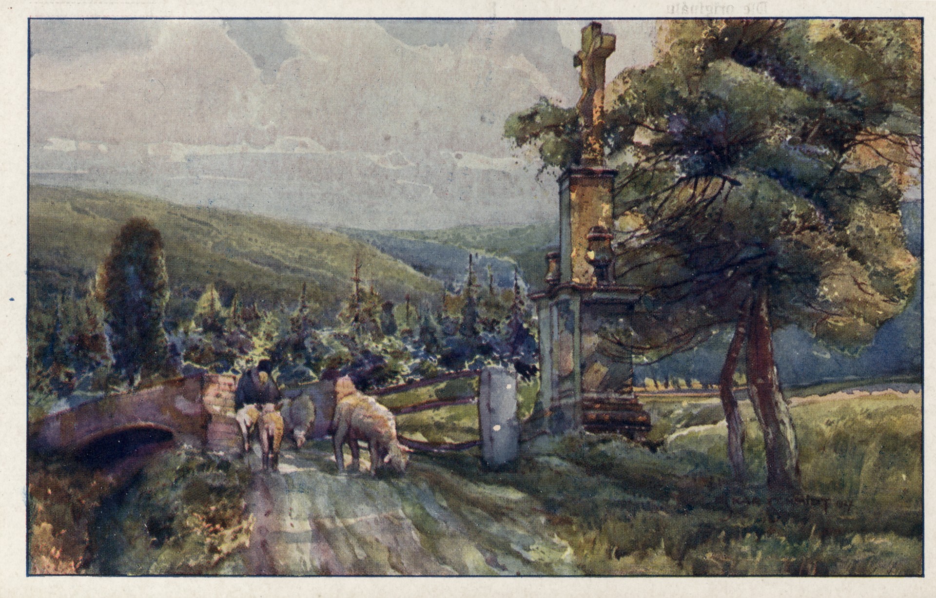 Стадо овец на дороге