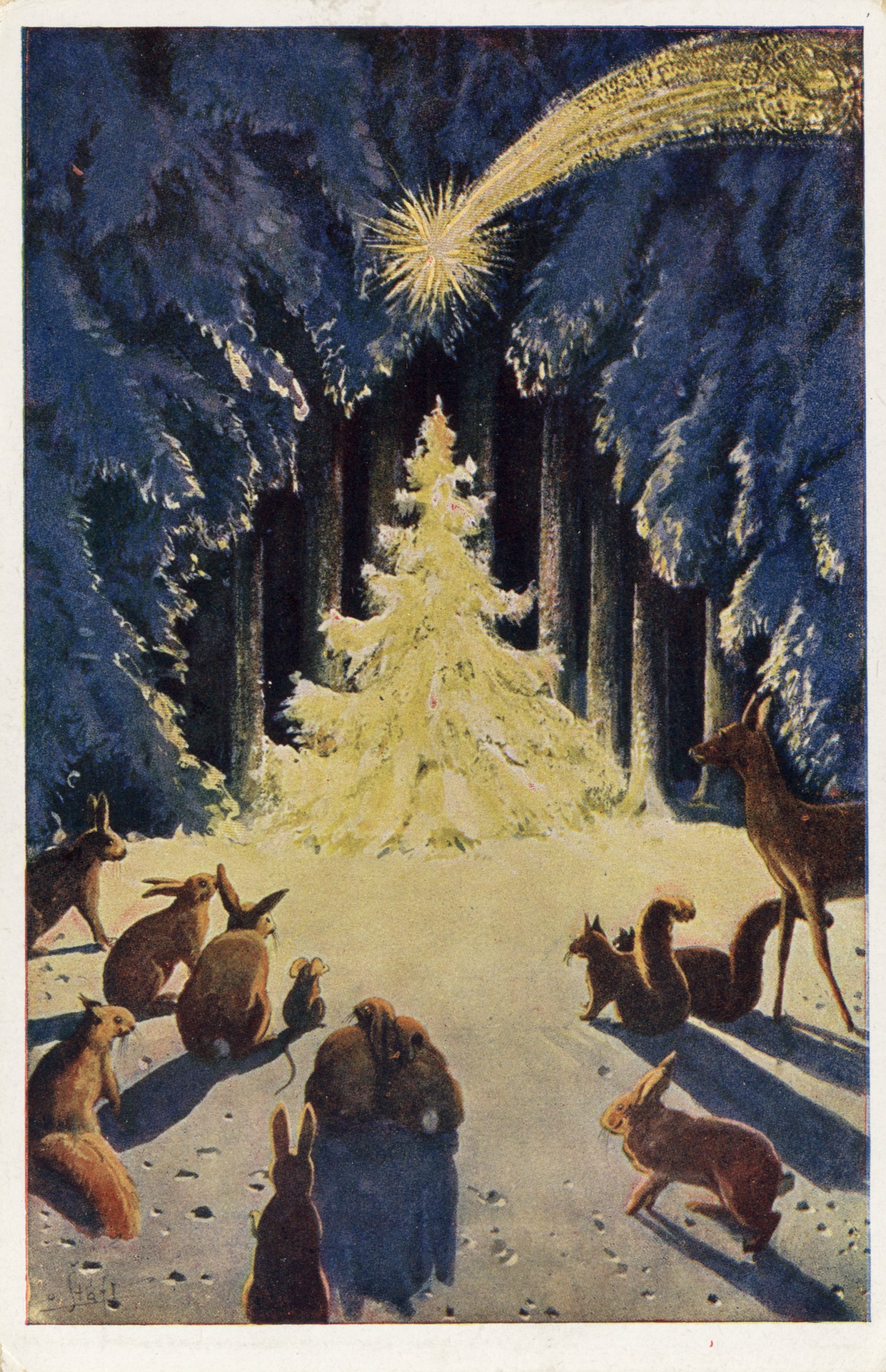 Поздравительная новгодняя открытка 1