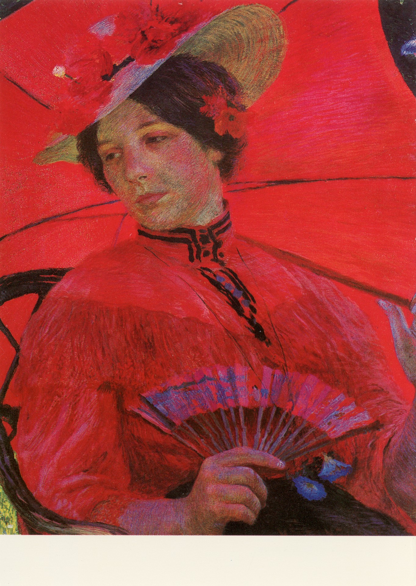 Портрет с красным зонтиком