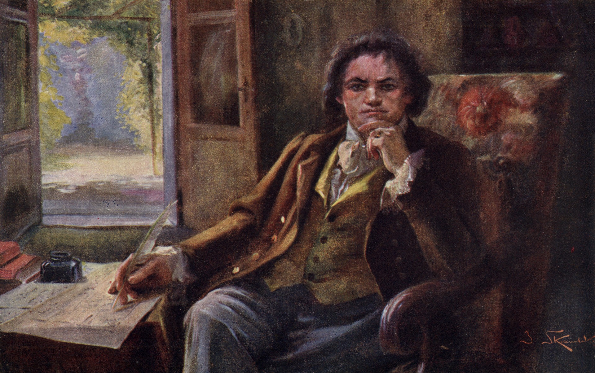 Бетховен в своём кабинете