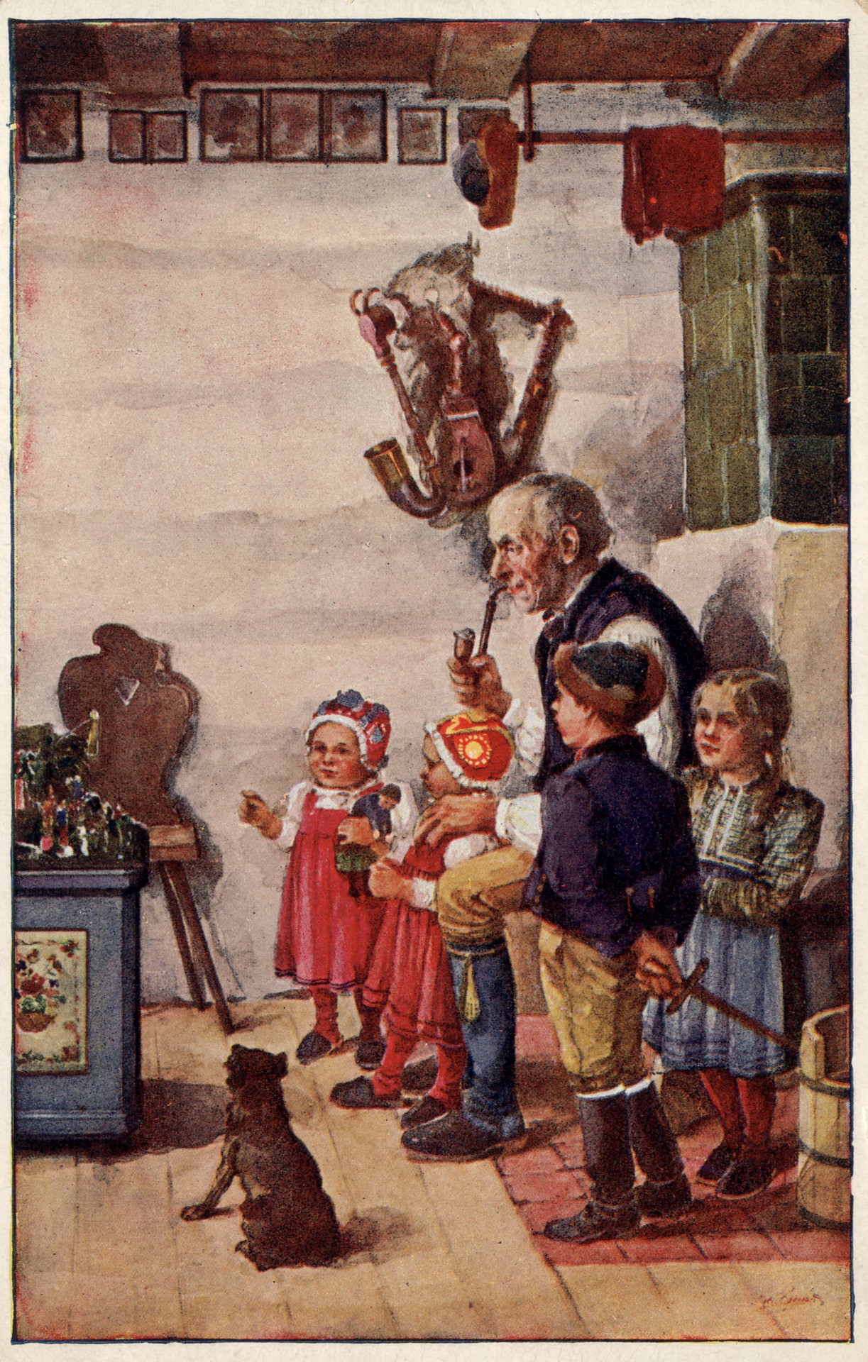 Дедушка с детьми