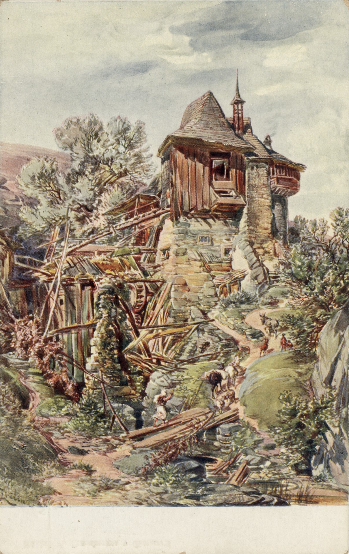 Деревянная мельница