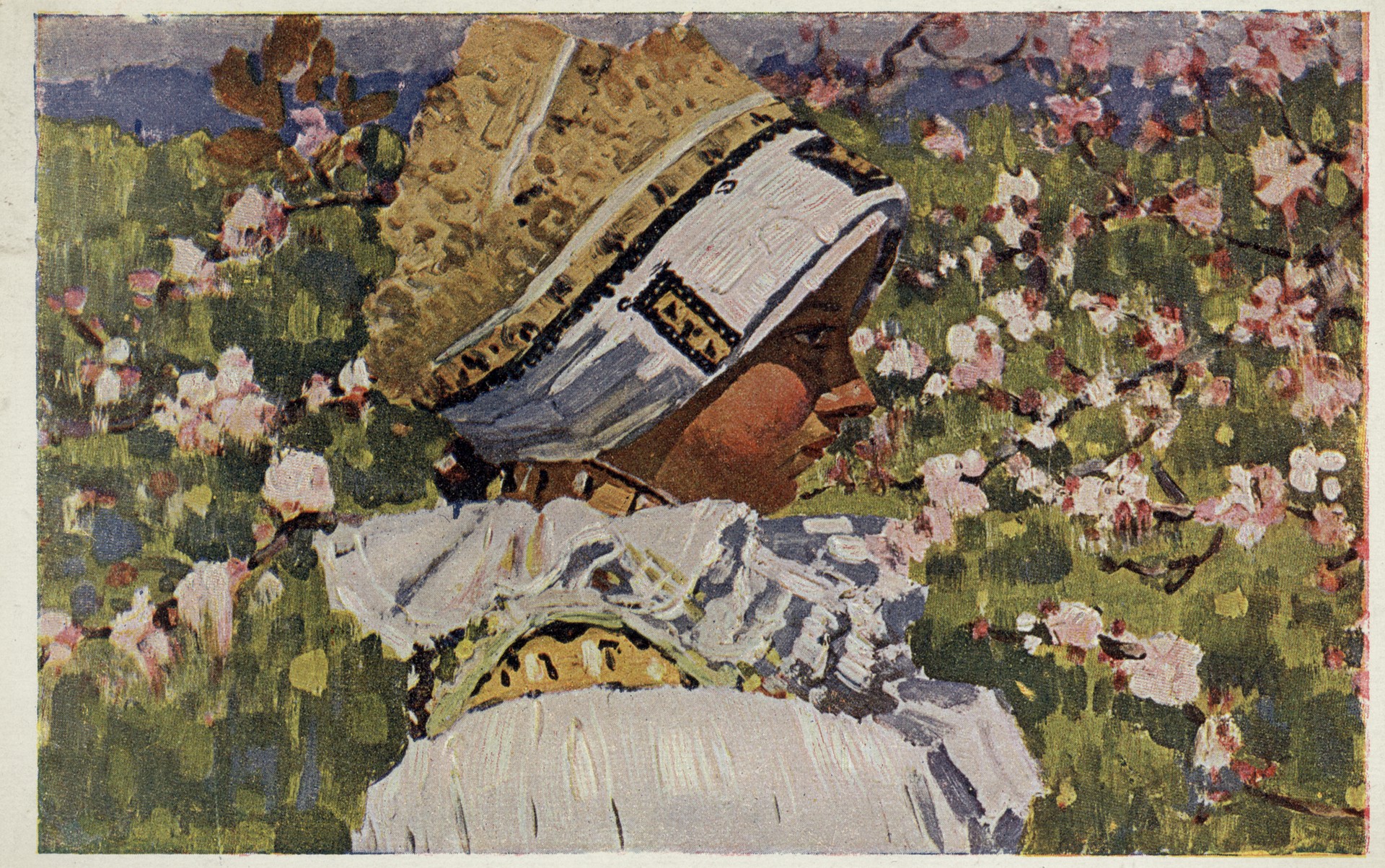 Девушка среди цветов