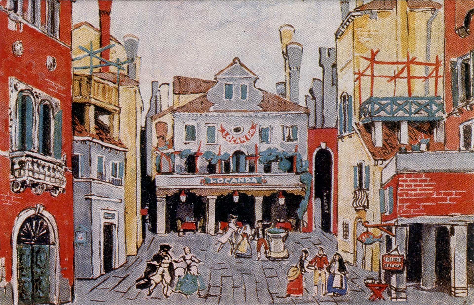 Эскиз декорации к опере Вольф Феррари Площадь