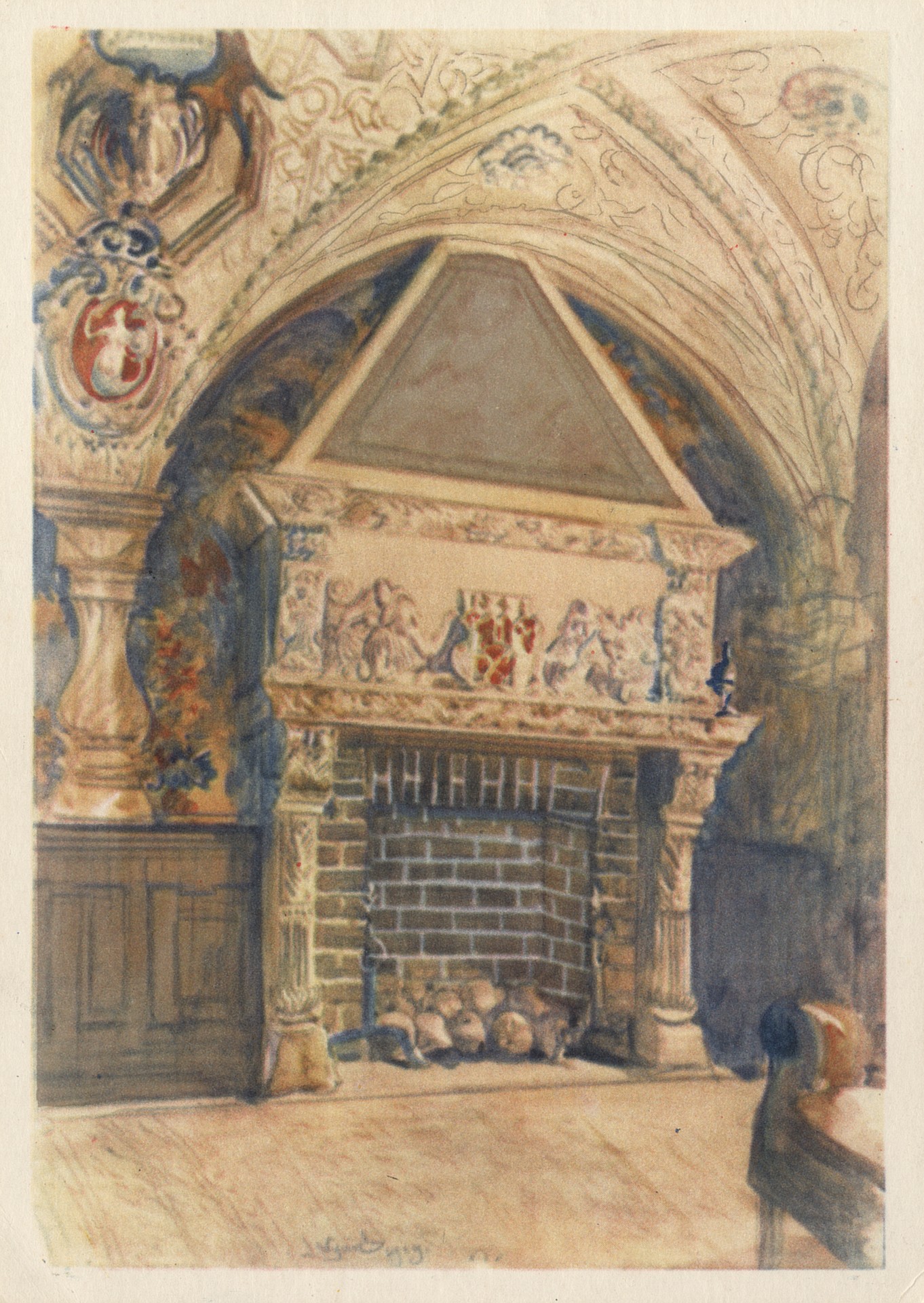 Камин в стиле ренессанса в ратуше