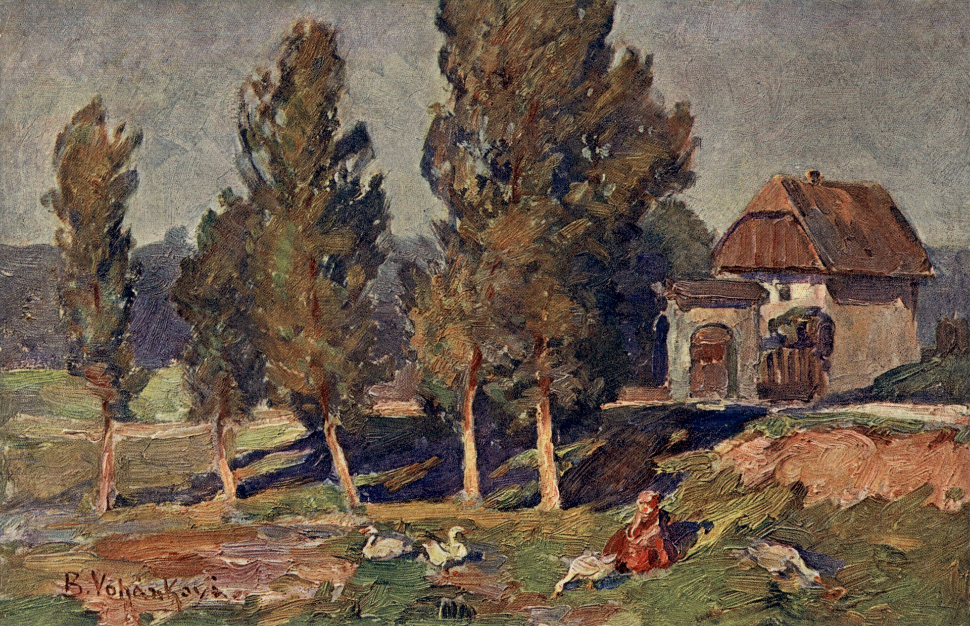 Пейзаж с избушкой