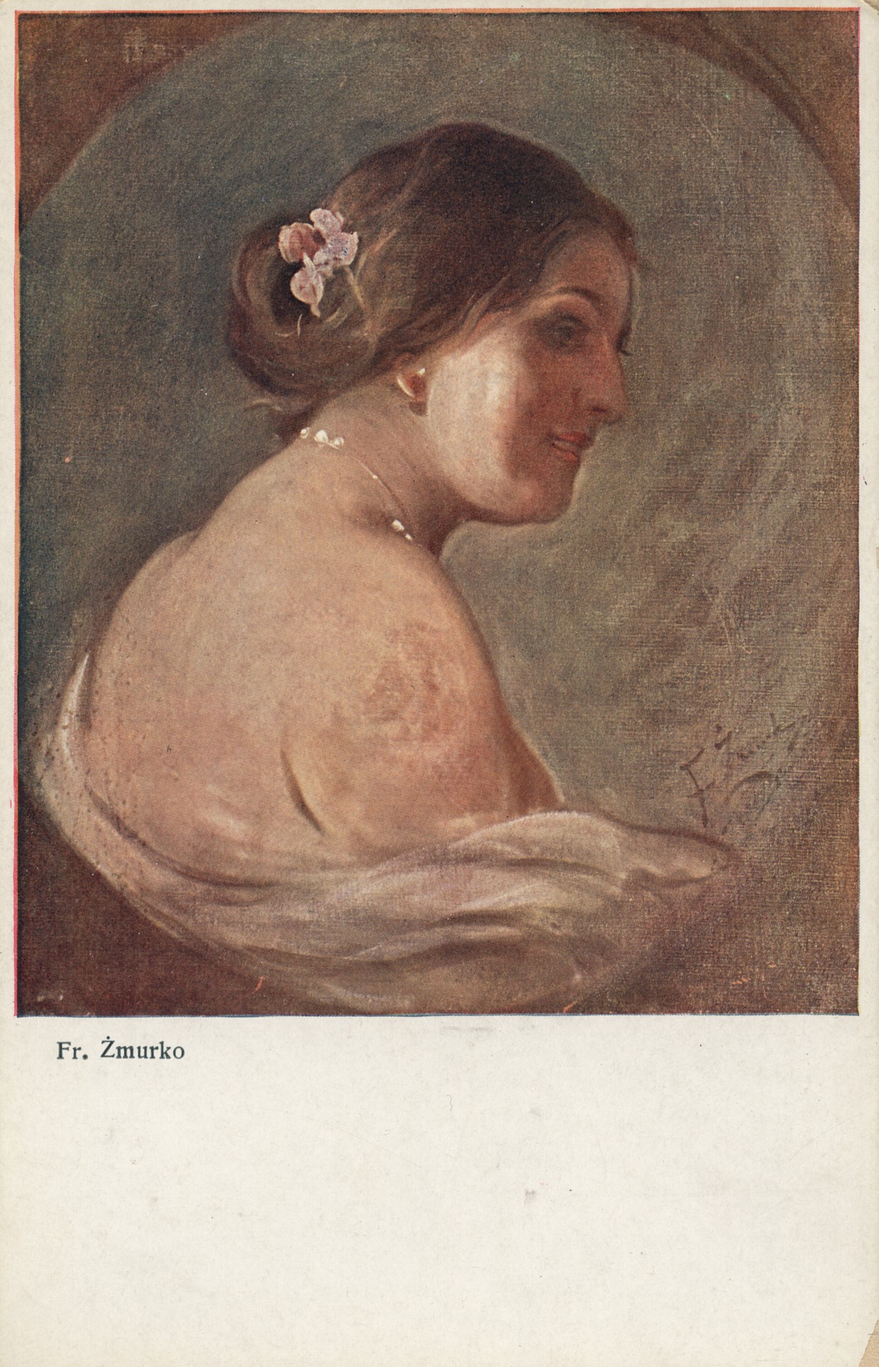 Портрет дамы с цетком в волосах